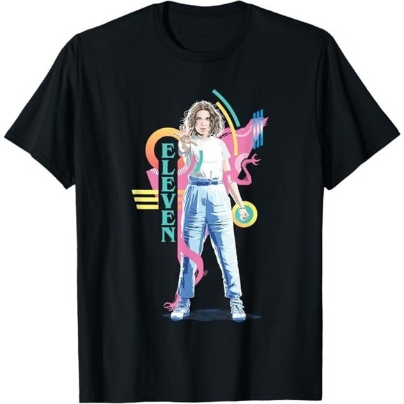 Stranger Things  Retro Eleven Superpowered 80_s Icon T-Shirt - Picture 1 of 4